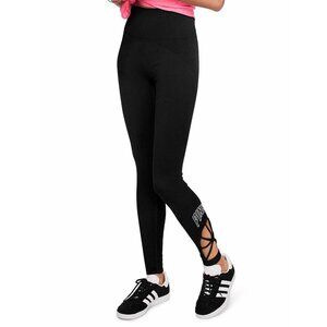 PINK by VICTORIA'S SECRET ULTIMATE LEGGINGS BLACK W/WHITE - NEW! SIZE LG